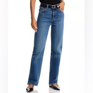 NWT Levi’s Ribcage Straight Jeans Women’s 26 Dark Wash Stretch Denim Full Length